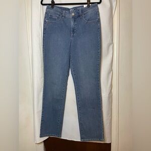 NWT Style & Co Craft Blue Straight Leg High Rise Tummy Control Jean Size 6